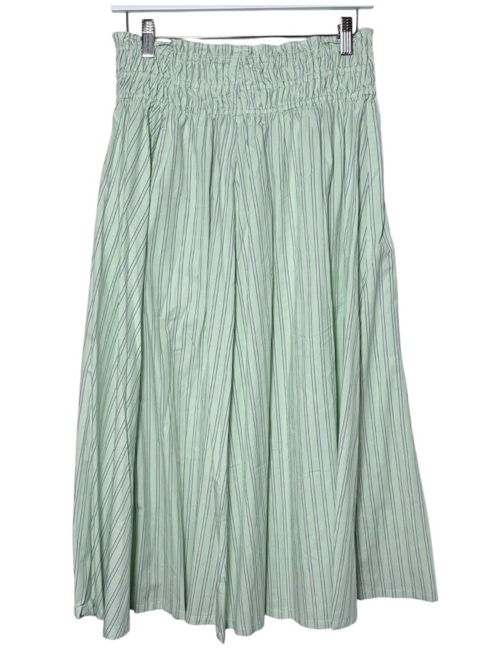Old Navy Green & Lavender Striped Smocked Waist Midi Skirt Medium NWT - Picture 4 of 6